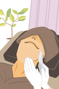 脱毛用常温ジェルを塗布